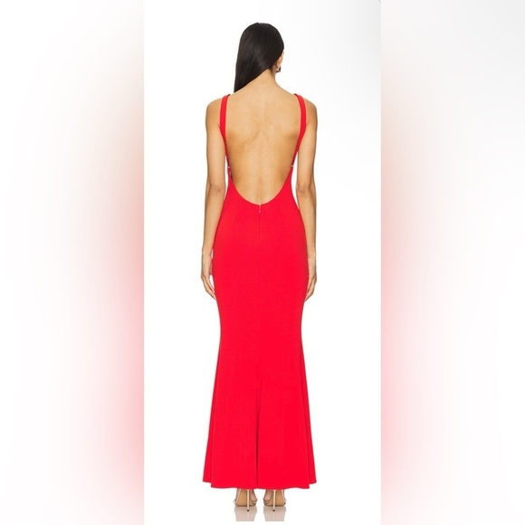 New! Katie May x Revolve Tina Red Low Back Gown in Cherry 🍒 Small NWT! - Picture 3 of 12